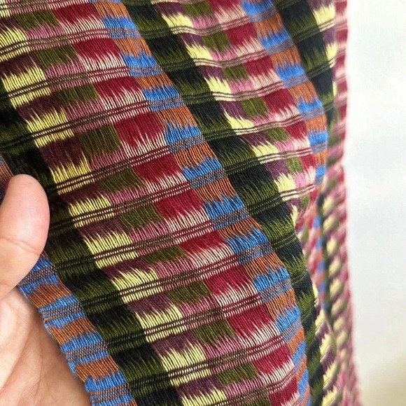 Boho Ethnic Woven Scarf Multicolor Festival Wrap Artisan Style - Picture 5 of 13